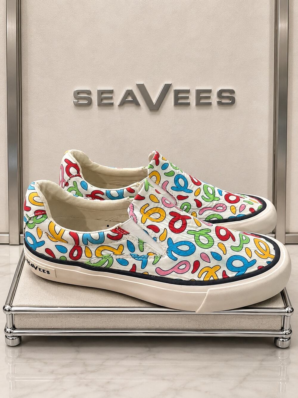 SeaVees x McConnell’s Rainbow Hawthorne Slip-On Pride Shoes Women’s 8